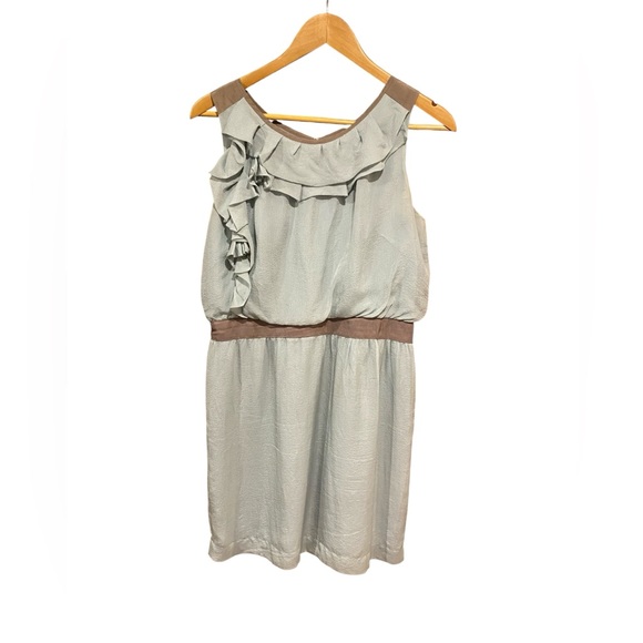 LOFT Dresses & Skirts - LOFT‎ Womens  Casual Ruffle Dress in Light Sage Green 100% Silk